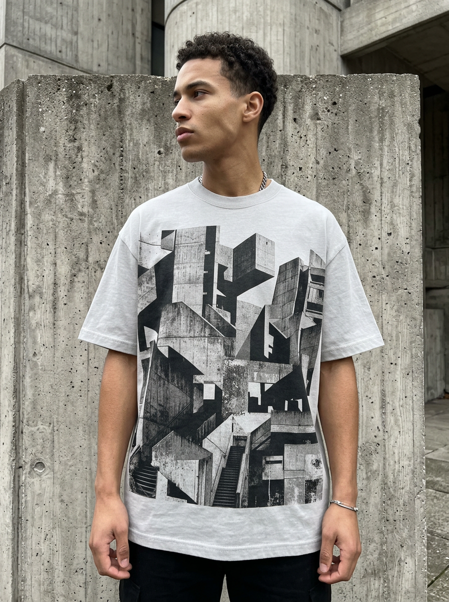 Concrete Dreams oversized streetwear t-shirt - model