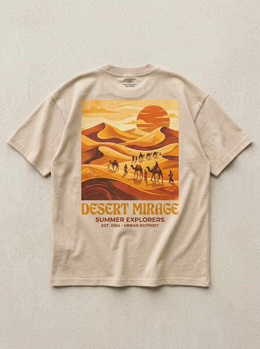 Desert Mirage oversized streetwear t-shirt - back