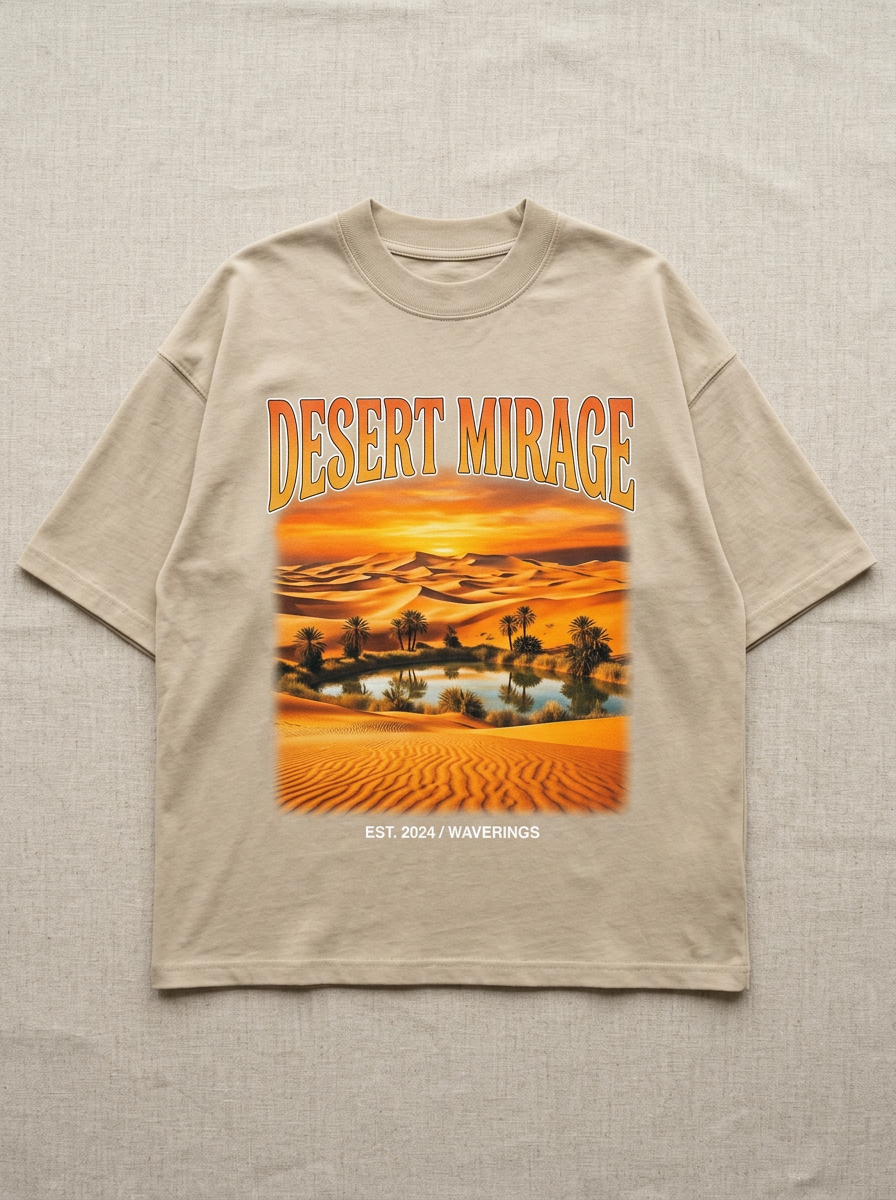 Desert Mirage oversized streetwear t-shirt - front