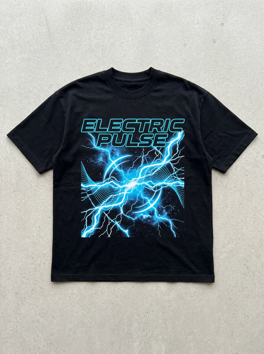Electric Pulse oversized streetwear t-shirt - front