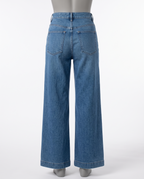 Women's High Waisted Denim Wide Leg Jeans – back view