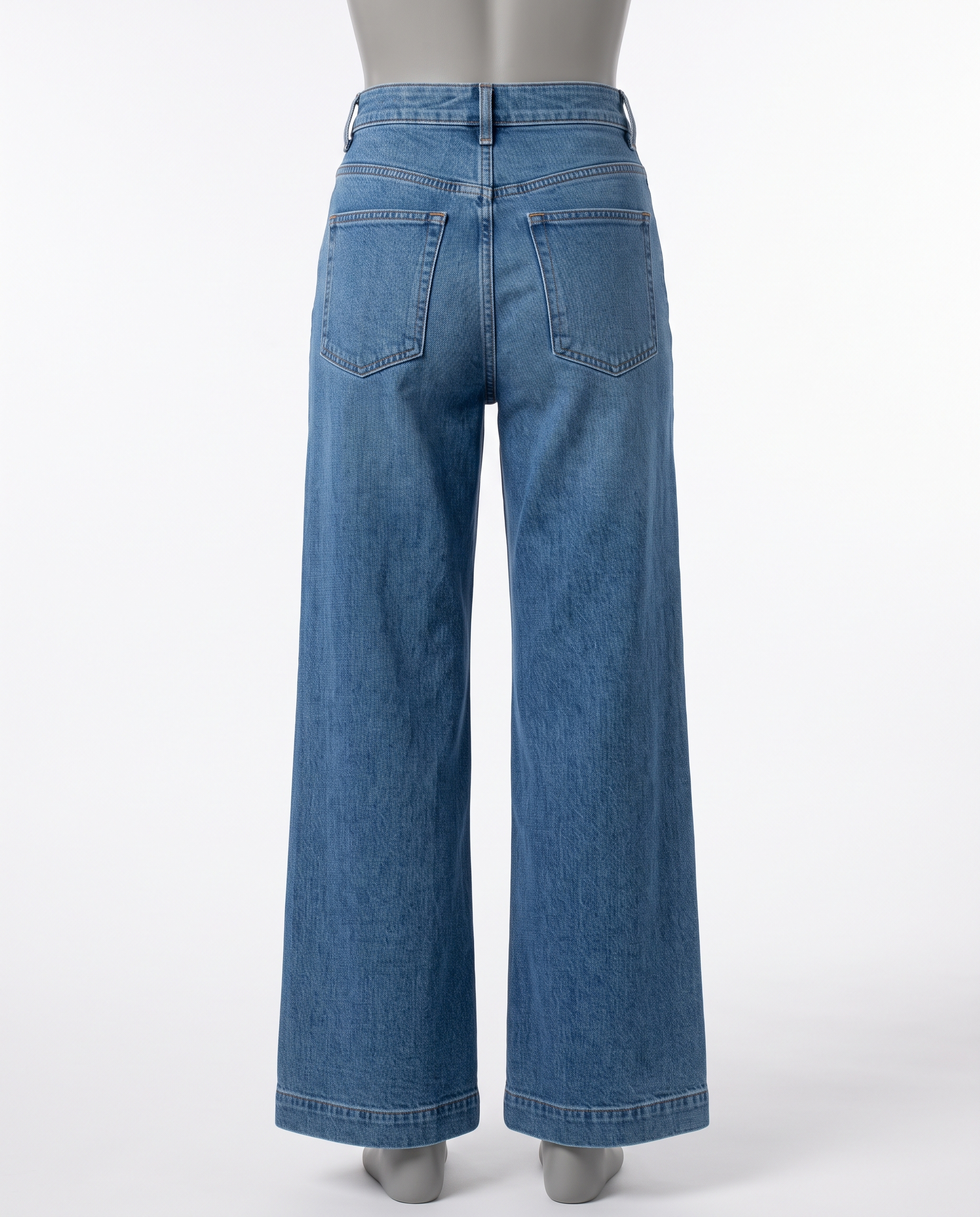 Women's High Waisted Denim Wide Leg Jeans – back view