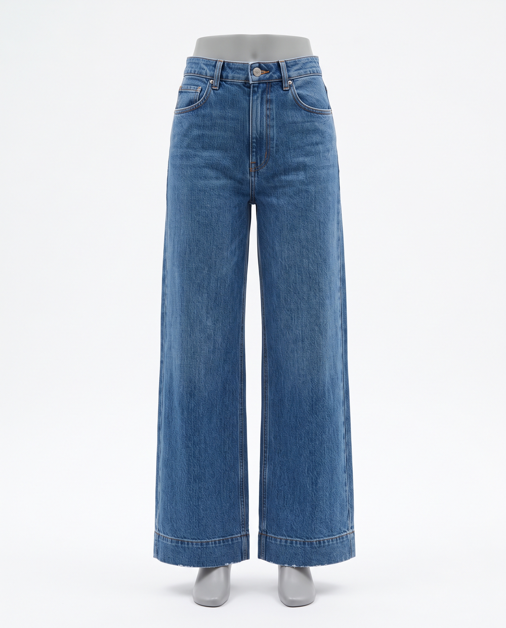 Women's High Waisted Denim Wide Leg Jeans – front view