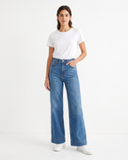 Women's High Waisted Denim Wide Leg Jeans – model view